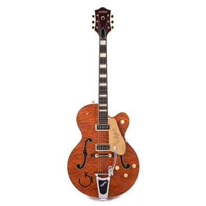 Gretsch G6120TGQM-56 Limited Edition Quilt Classic Chet Atkins Hollow Body with Bigsby Roundup Orange Stain Lacquer