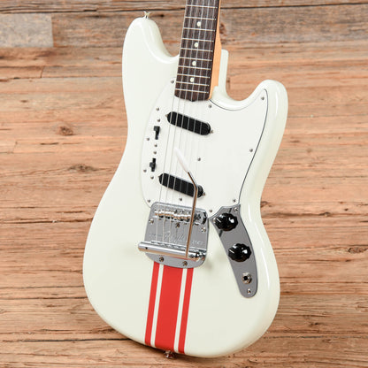 Fender MIJ Traditional 60s Mustang Olympic White/Red Competition Stripe 2023