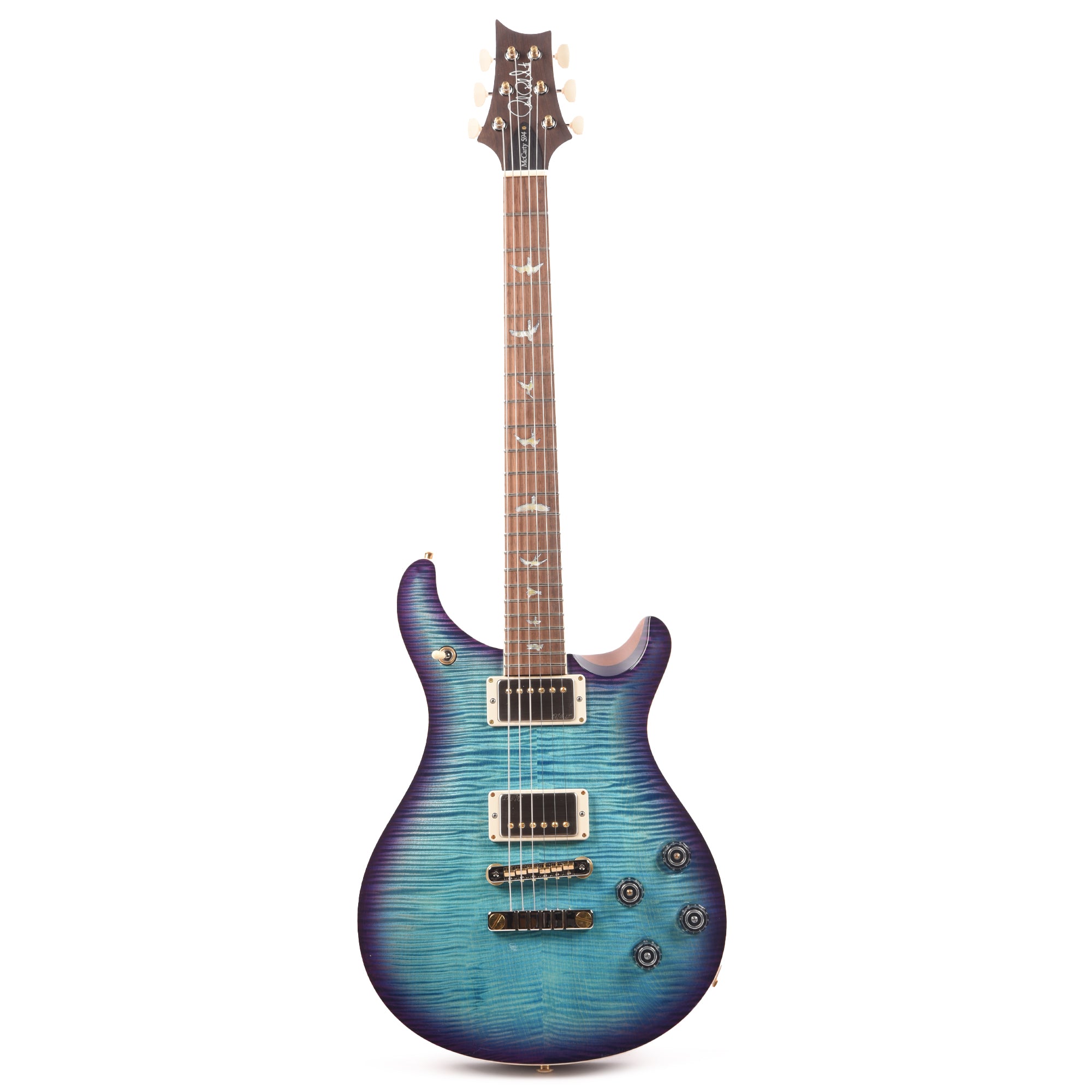 PRS Wood Library McCarty 594 10-Top Flame Aquableux Purple Burst w/Figured Stained Maple Neck & Brazilian Rosewood Fingerboard