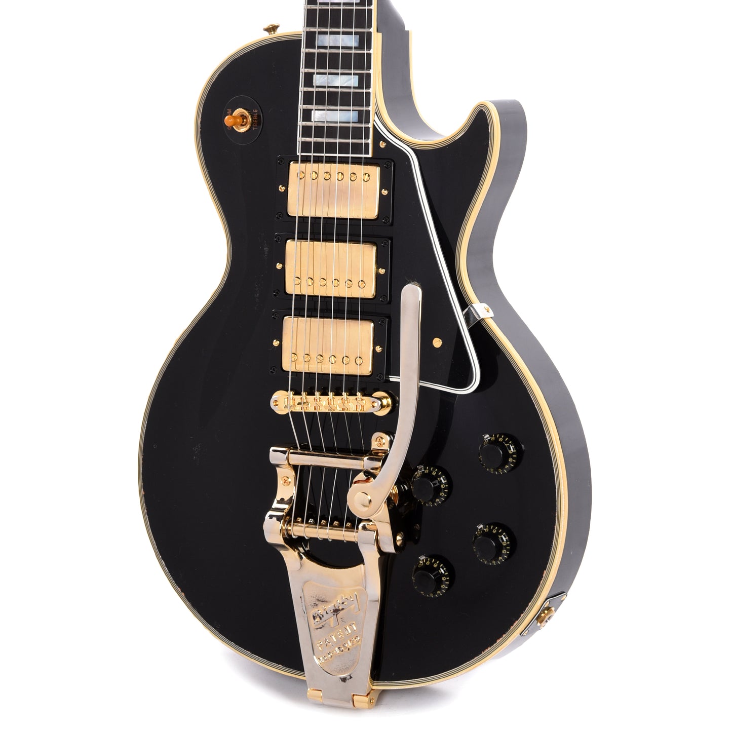 Gibson Custom Shop Murphy Lab 1957 Les Paul Custom Reissue 3-Pickup Ebony Light Aged w/Bigsby