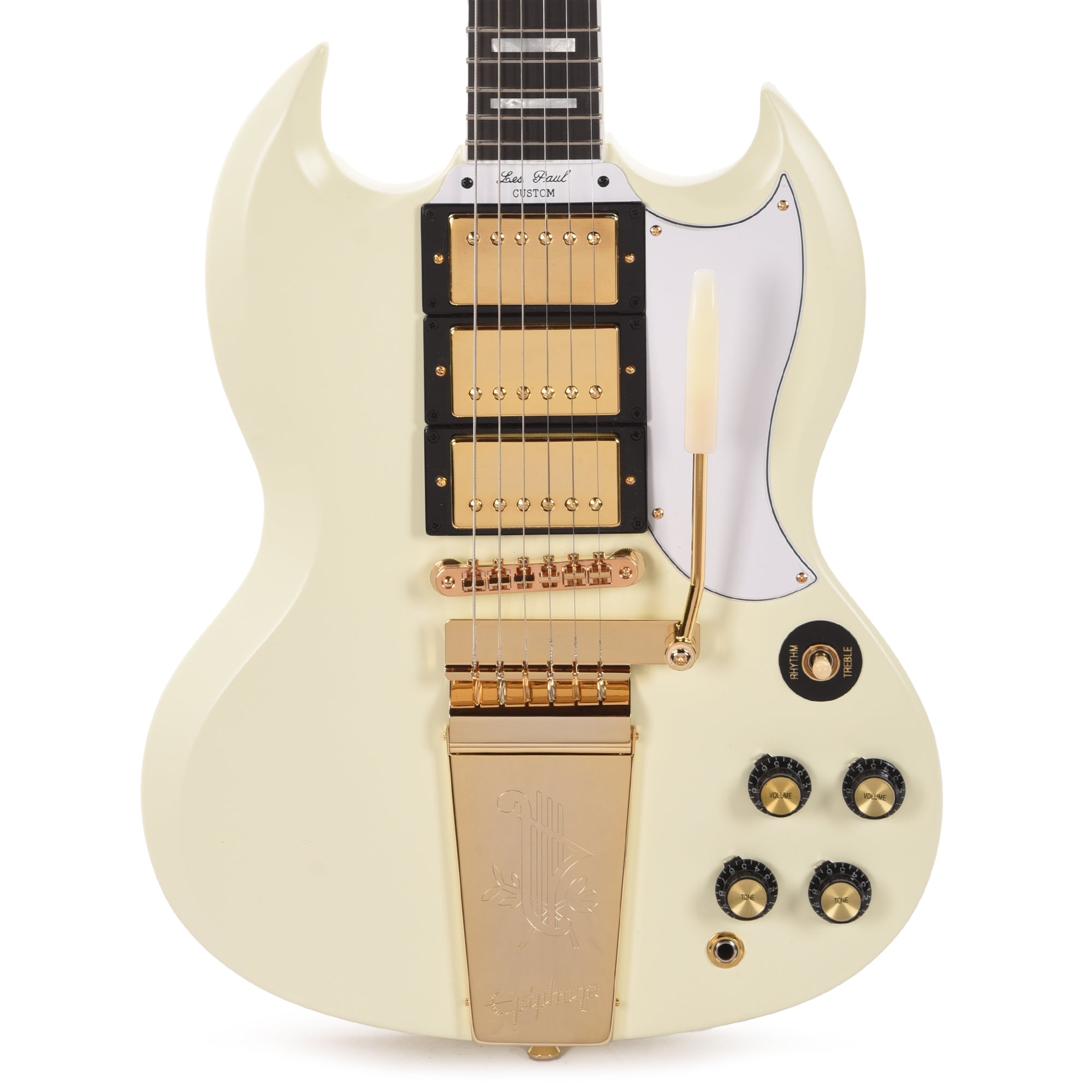 Epiphone Inspired by Gibson Custom 1963 Les Paul SG Custom Classic White w/Maestro Vibrola