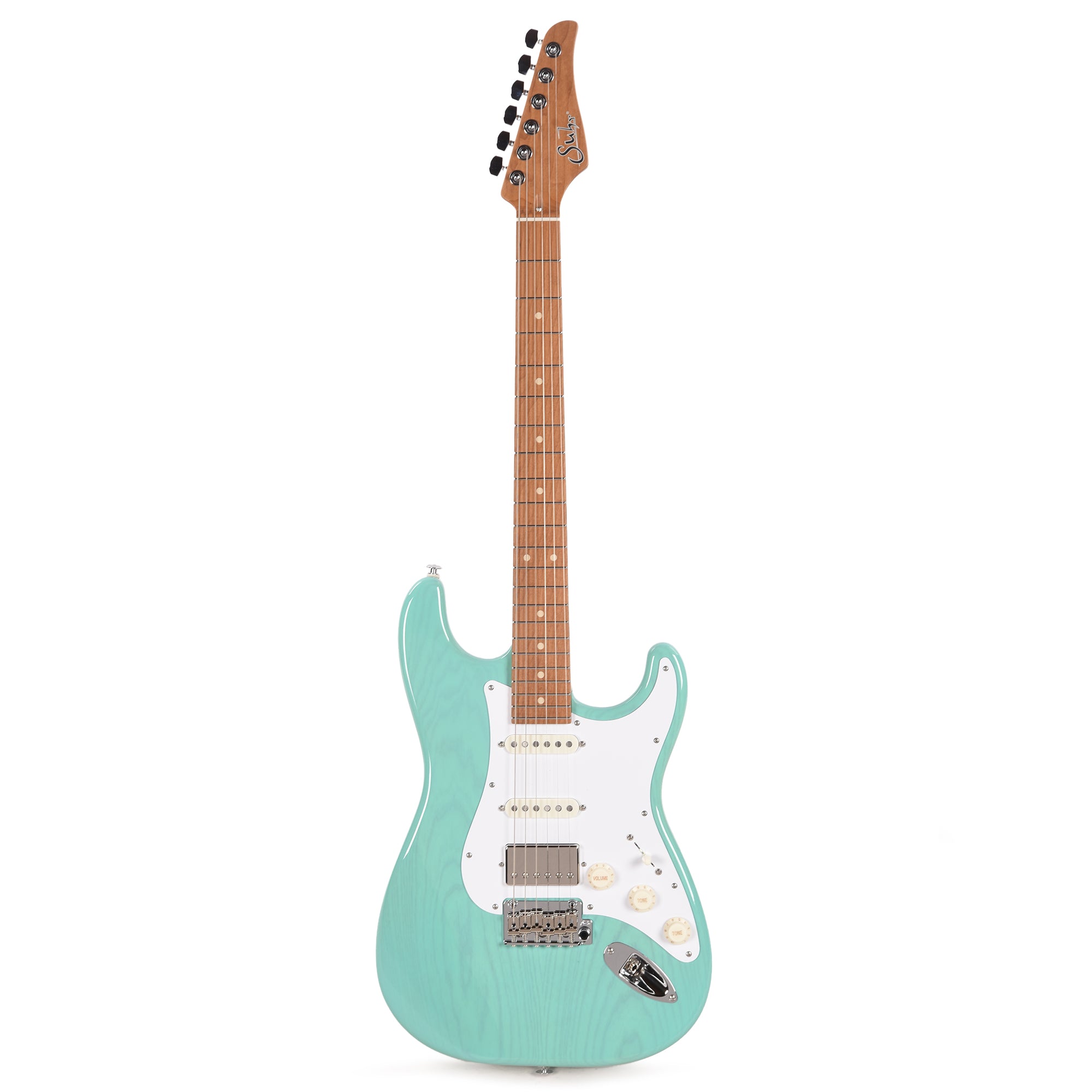 Suhr Custom Classic S Swamp Ash SSS Trans Seafoam Green w/Roasted Maple Neck