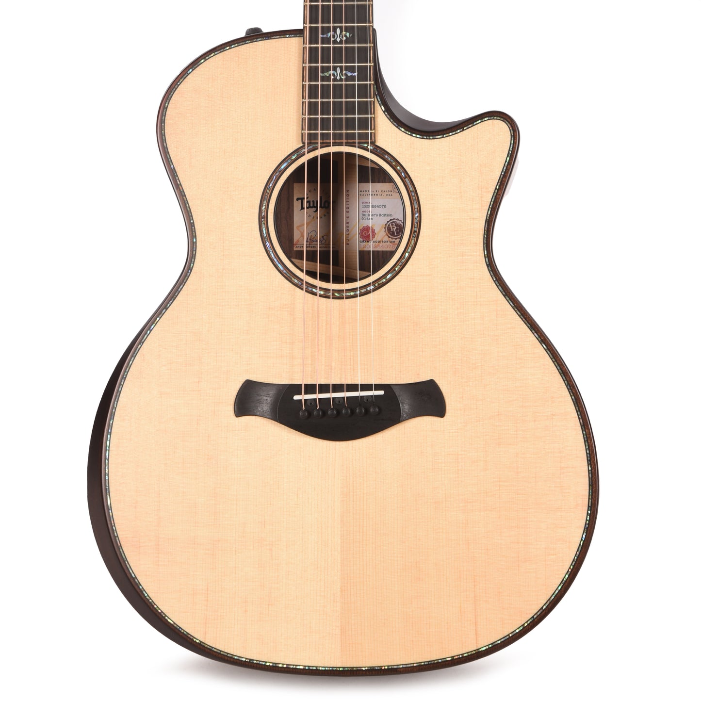 Taylor Builder's Edition 914ce Lutz Spruce/Indian Rosewood Natural Top/Kona Edgeburst Body ES2