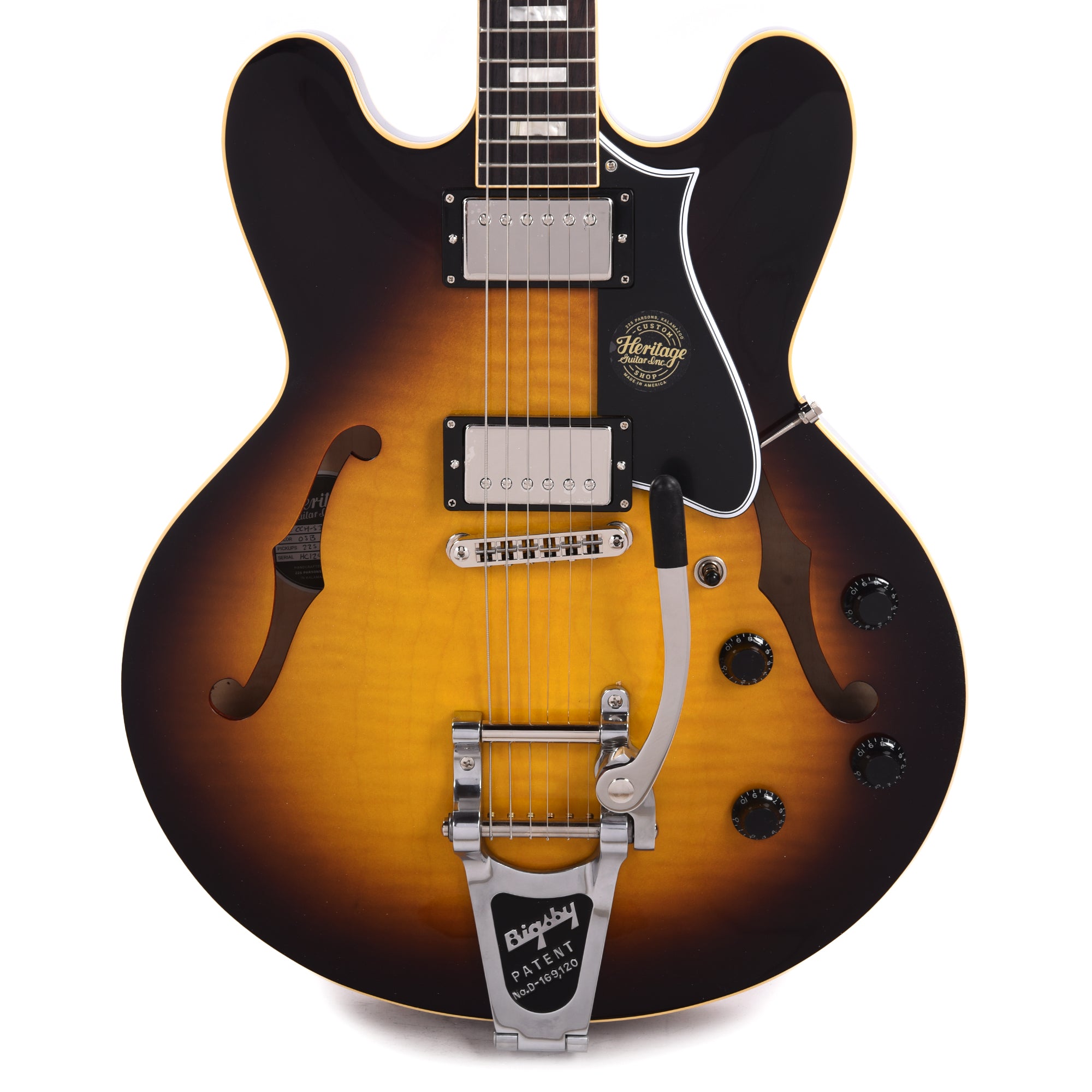 Heritage Custom Shop Core H-535 Semi-Hollow Body Original Sunburst w/Bigsby