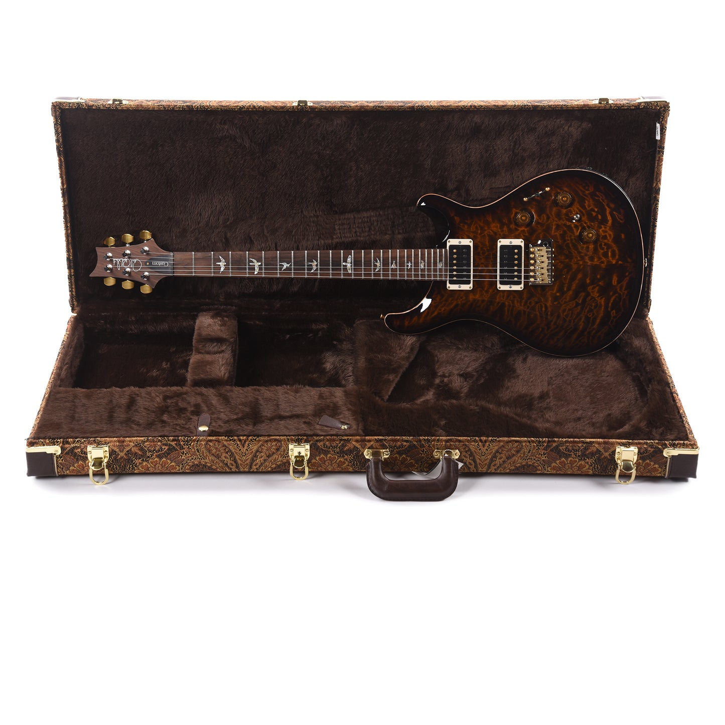 PRS Wood Library Custom 24 Piezo 10-Top Quilt Black Gold Burst w/Brazilian Rosewood Fingerboard