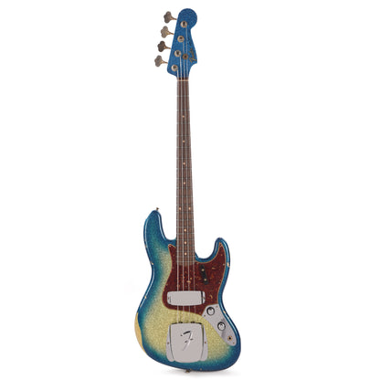 Fender Custom Shop 1960 Jazz Bass Relic Aged Gold Sparkle with Blue Sparkle Burst w/Painted Headcap