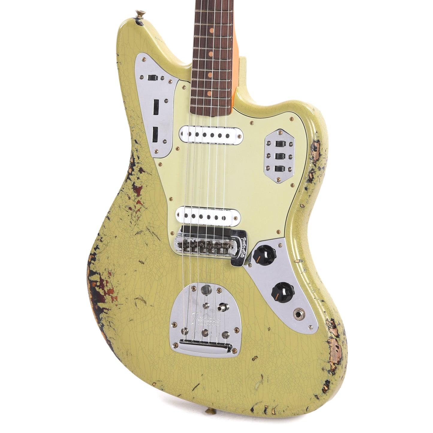 Fender Custom Shop 1962 Jaguar Heavy Relic Super Aged Appliance Green Over 3-Color Sunburst