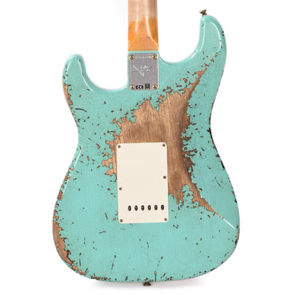 Fender Custom Shop 1963 Stratocaster Super Heavy Relic Super Faded Aged Surf Green over 3-Color Sunburst