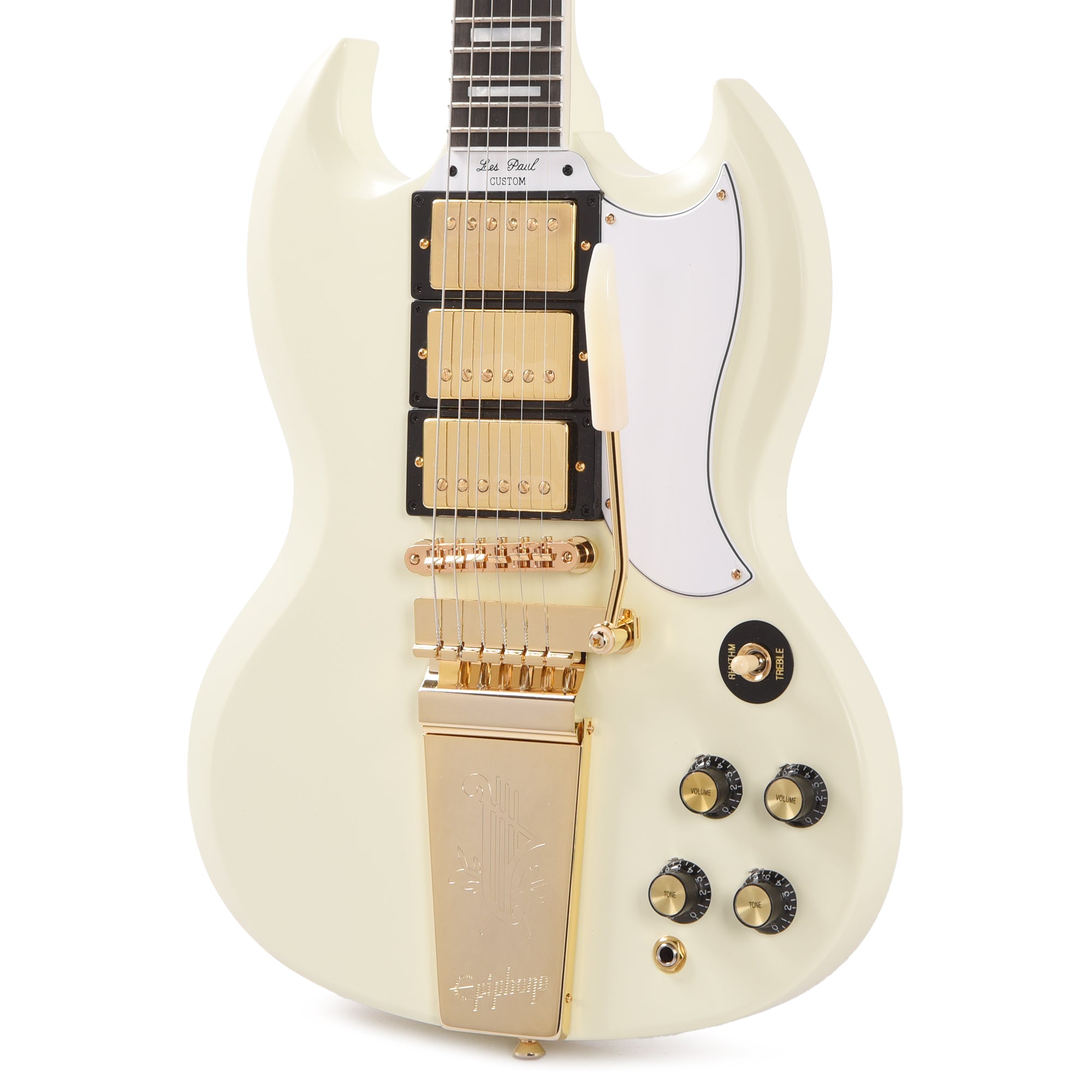 Epiphone Inspired by Gibson Custom 1963 Les Paul SG Custom Classic White w/Maestro Vibrola