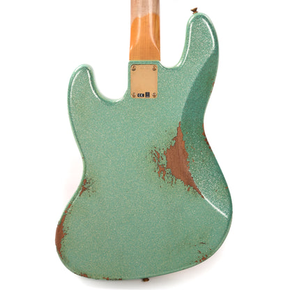 Fender Custom Shop 1960 Jazz Bass Heavy Relic Aged Sea Foam Green Sparkle w/Painted Headcap & Gold Hardware