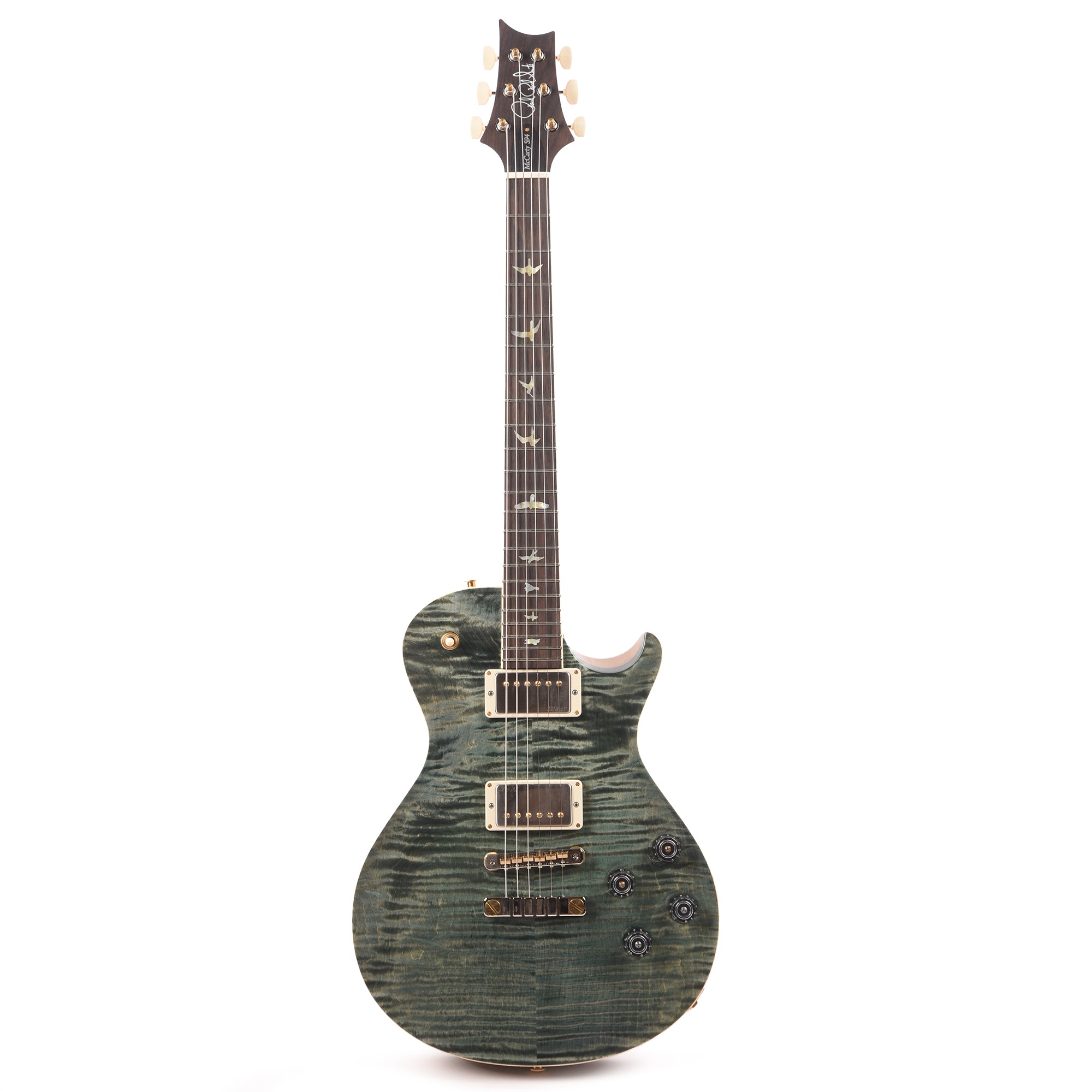 PRS Wood Library McCarty 594 Singlecut 10-Top Flame Trampas Green w/Korina Body/Neck & Brazilian Rosewood Fingerboard