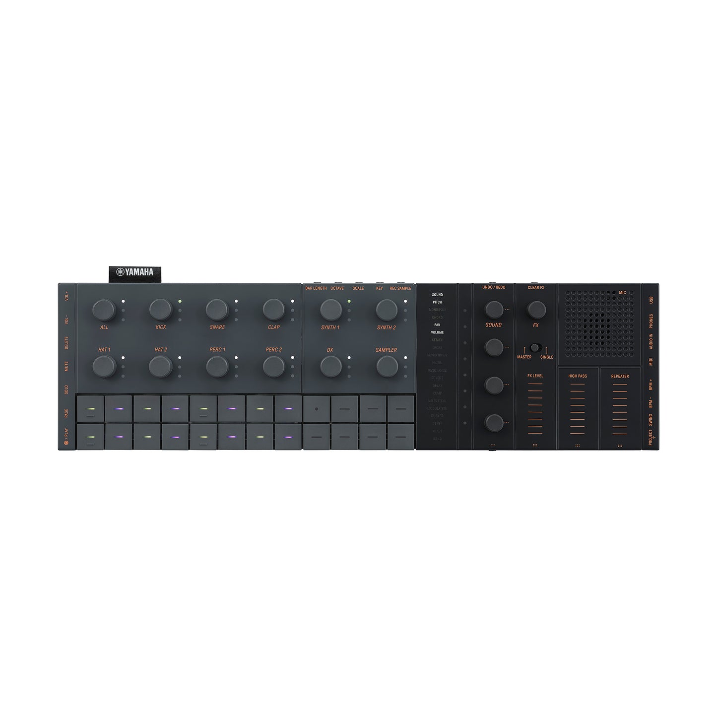 Yamaha SEQTRAK Black and Orange Portable Synthesizer & Production Studio