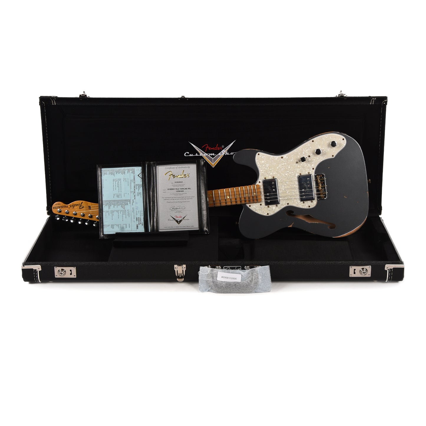 Fender Custom Shop Limited Edition "Bobbed" Telecaster Thinline Relic Super Aged Charcoal Frost Metallic