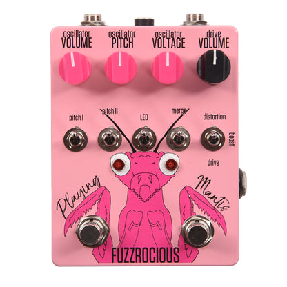 Fuzzrocious Playing Mantis Distortion Pedal Pink