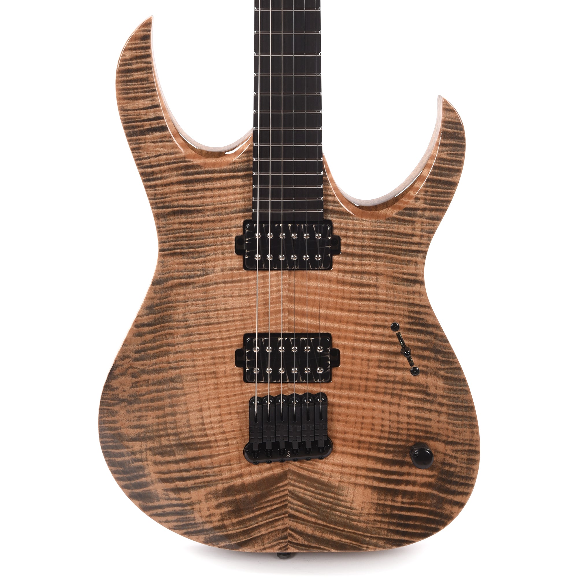 Mayones Duvell Elite 6 Flamed Maple 4A/Black Limba Black Feather – Chicago  Music Exchange