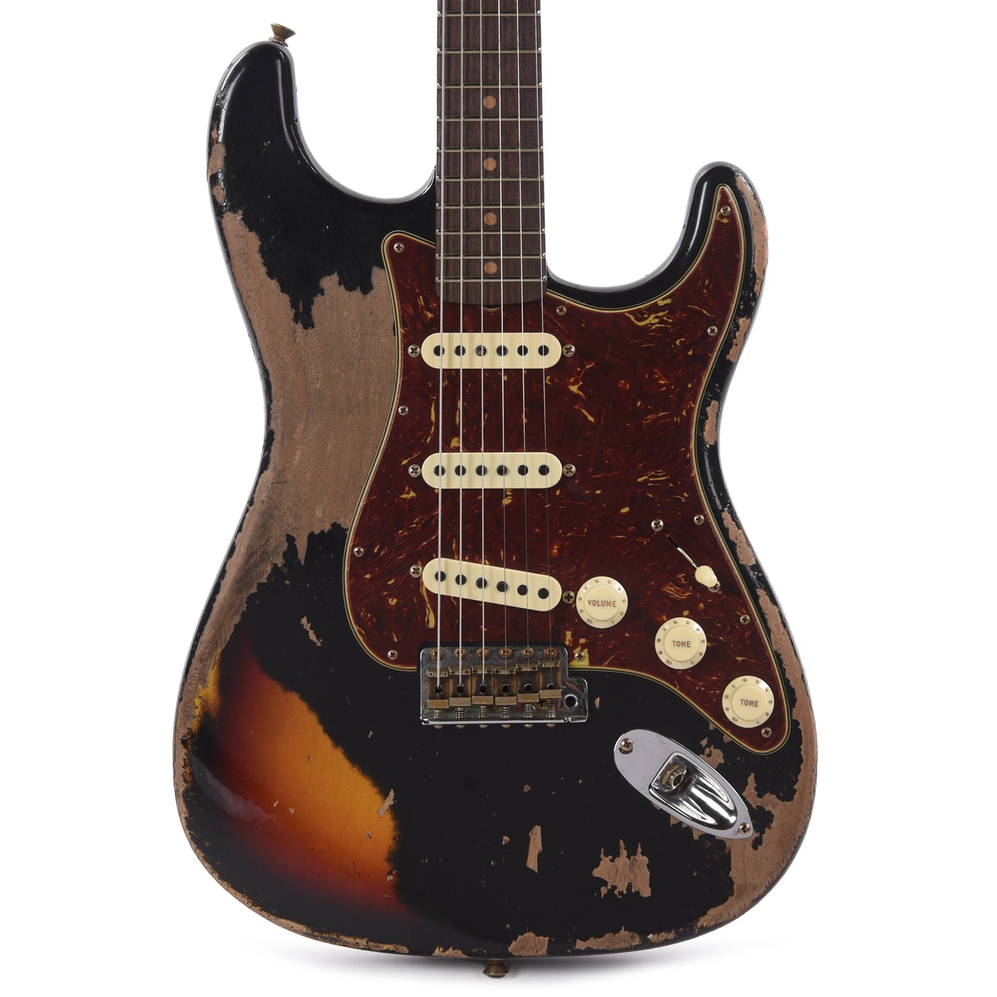 Fender Custom Shop Limited Edition Roasted 1961 Stratocaster Super Heavy Relic Aged Black Over 3-Color Sunburst