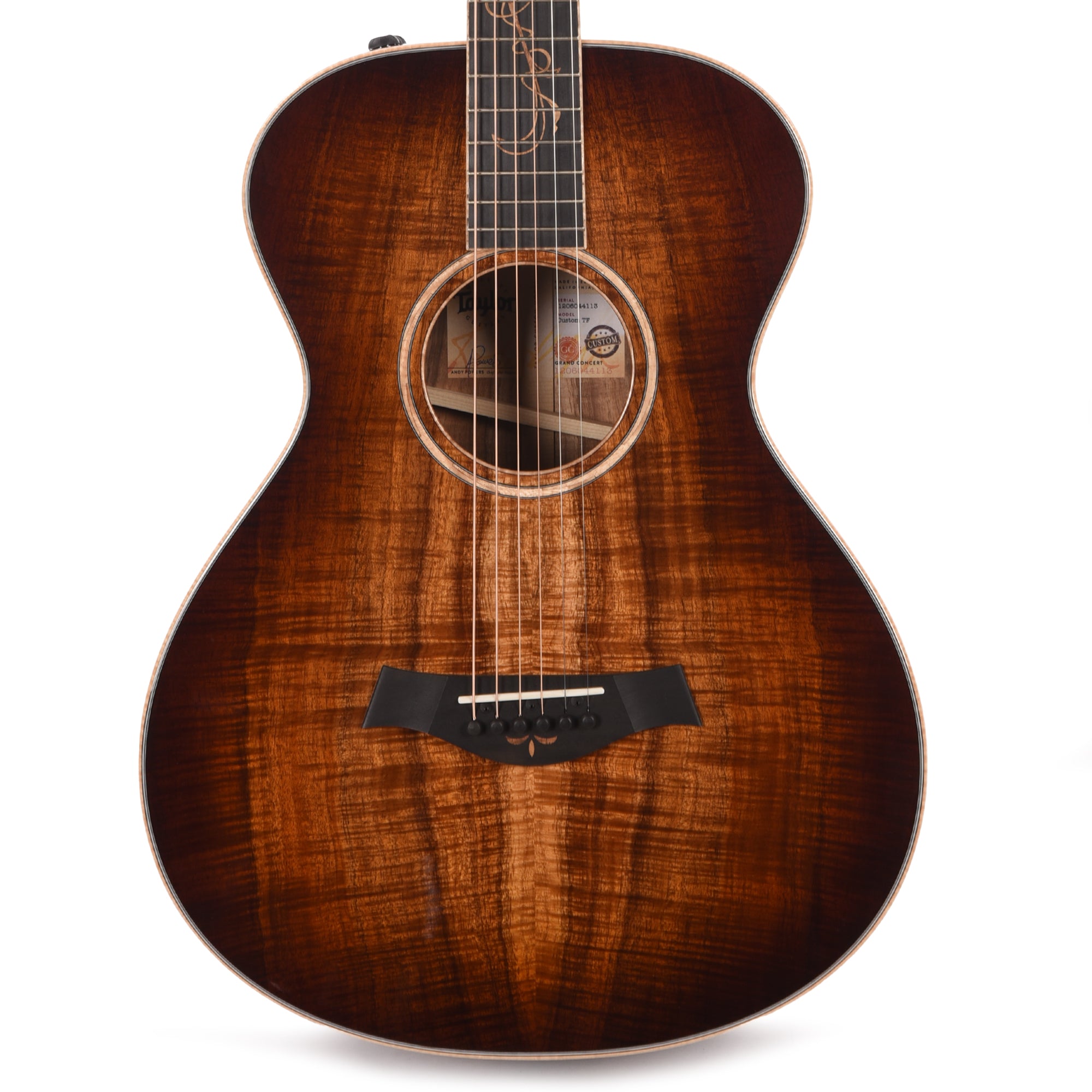 Taylor Custom Grand Concert AA Hawaiian Koa Shaded Edgeburst ES2 w/Figured Maple Binding