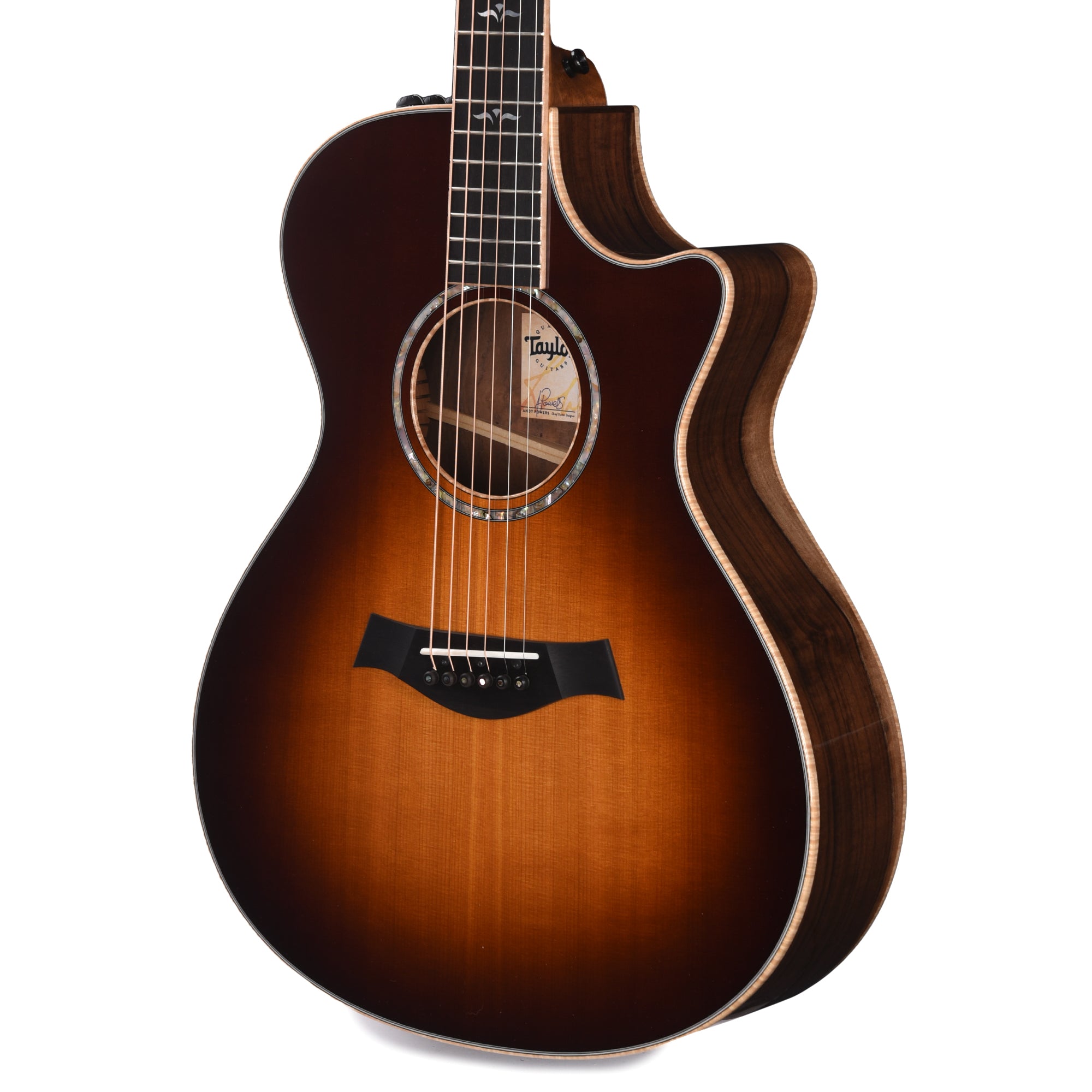 Taylor Custom Grand Concert Western Red Cedar/AA Walnut Tobacco Sunburst Top ES2 w/Figured Maple Binding