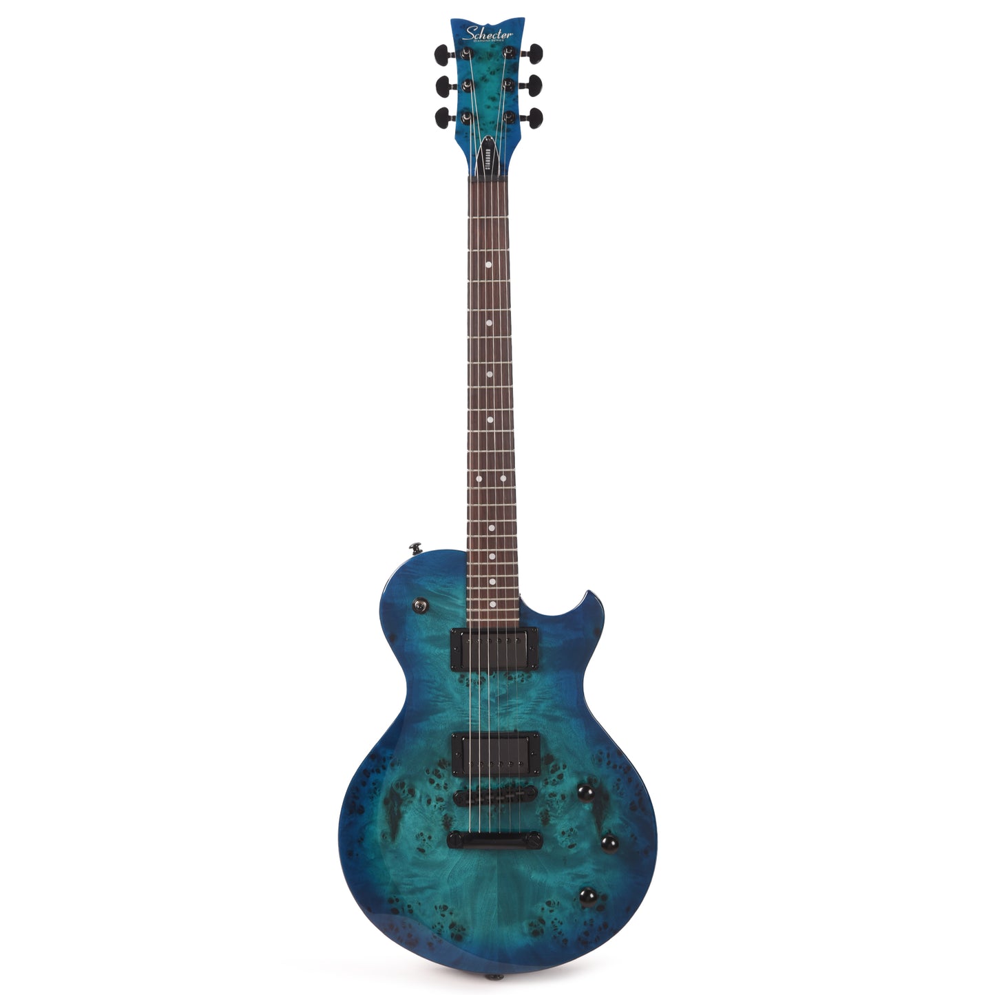 Schecter Solo-II Standard Electric Guitar Ocean Blue Burst Burl