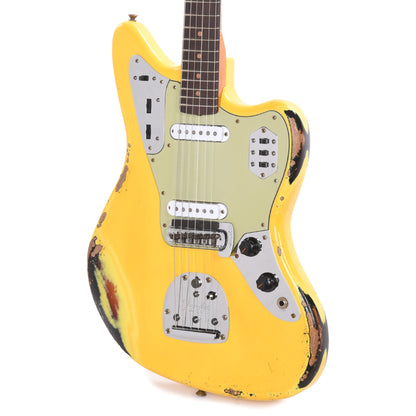 Fender Custom Shop 1962 Jaguar Heavy Relic Super Aged Graffiti Yellow Over 3-Color Sunburst