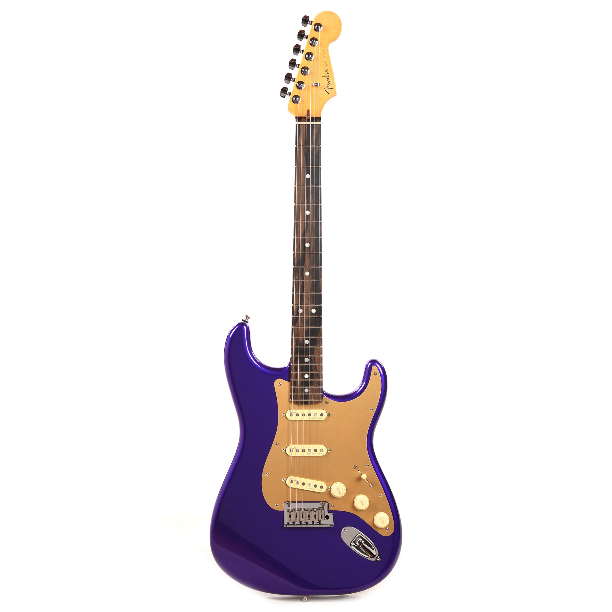 Fender American Ultra Stratocaster Plum Metallic w/Ebony Fingerboard & Anodized Gold Pickguard