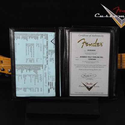 Fender Custom Shop Limited Edition "Bobbed" Telecaster Thinline Relic Super Aged Charcoal Frost Metallic