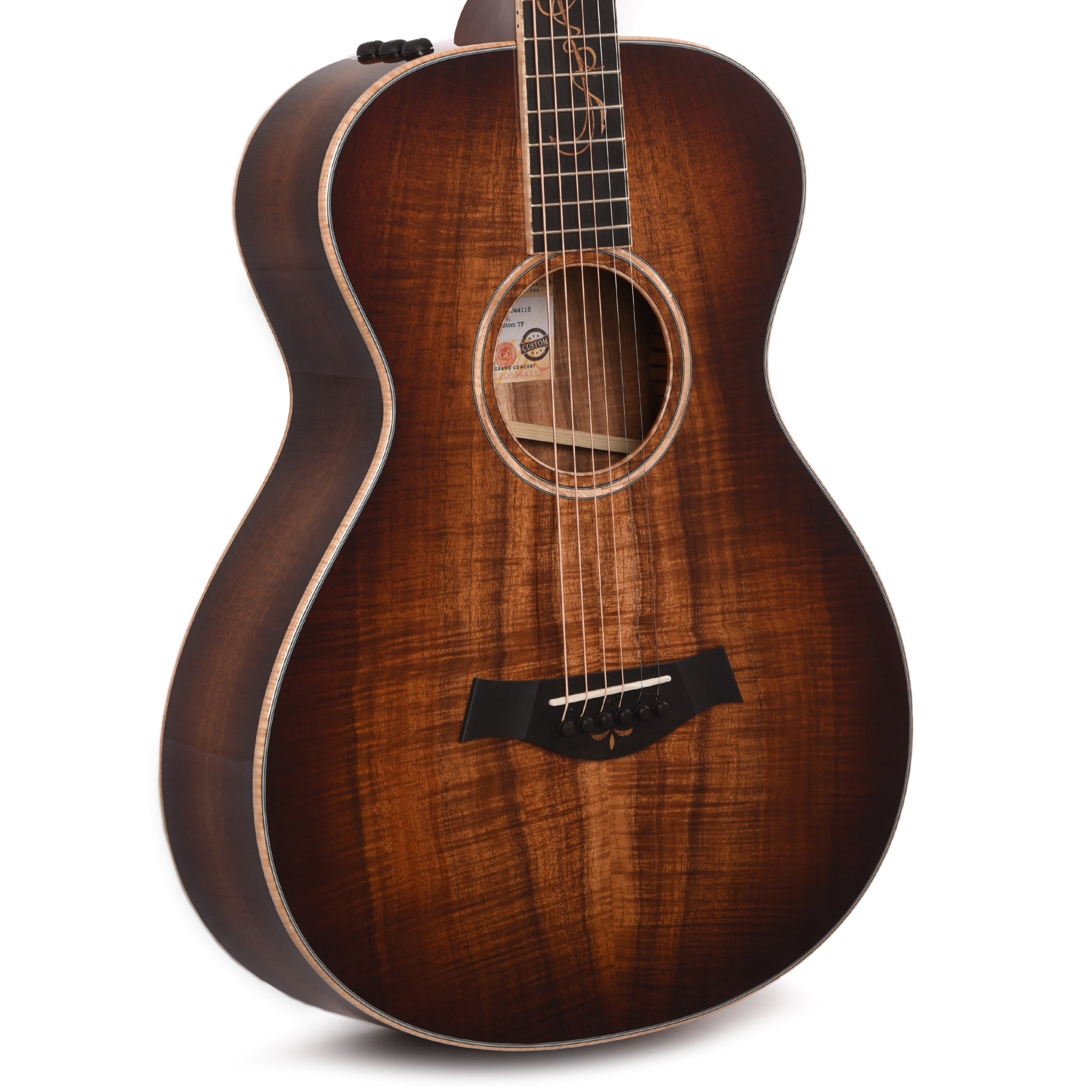 Taylor Custom Grand Concert AA Hawaiian Koa Shaded Edgeburst ES2 w/Figured Maple Binding