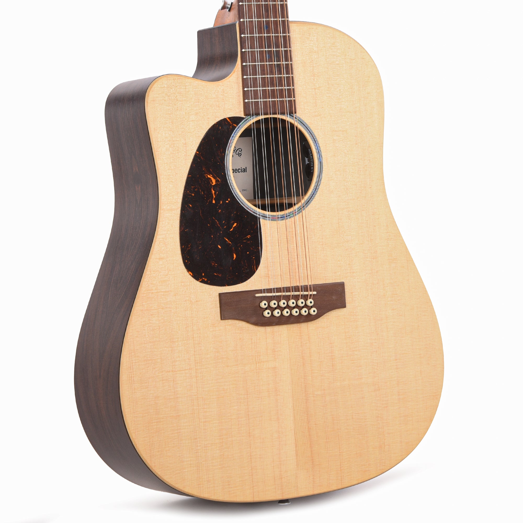 Martin DC-X2E 12-String Spruce/Brazilian Rosewood Pattern HPL Natural LEFTY