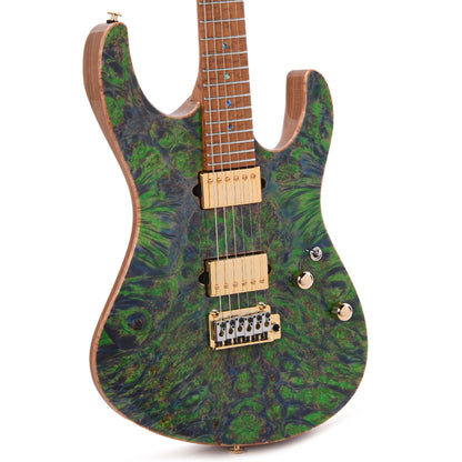 Suhr Custom Modern Trans Algae w/CME-Selected Burl Maple Top