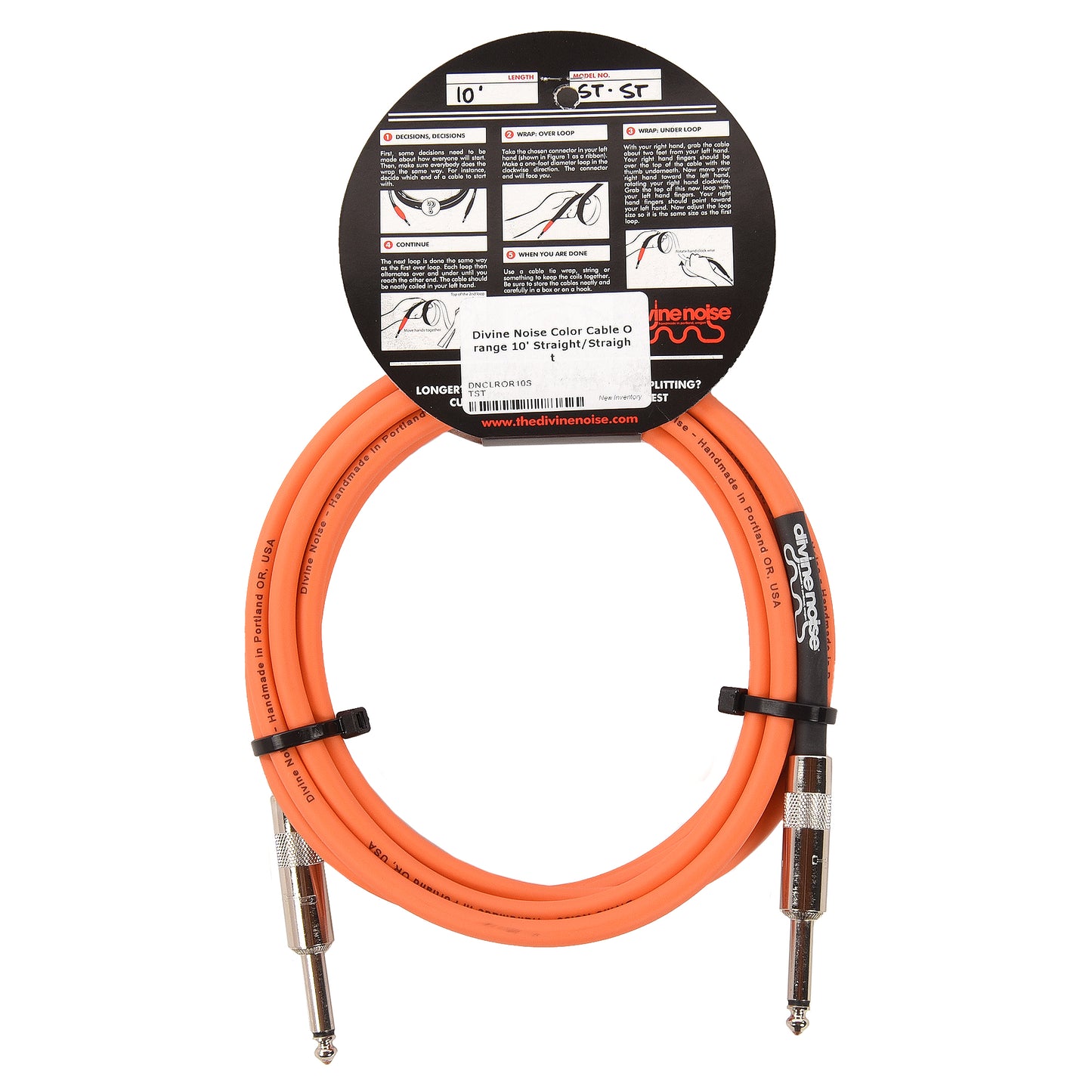 Divine Noise Color Cable Orange 10' Straight/Straight