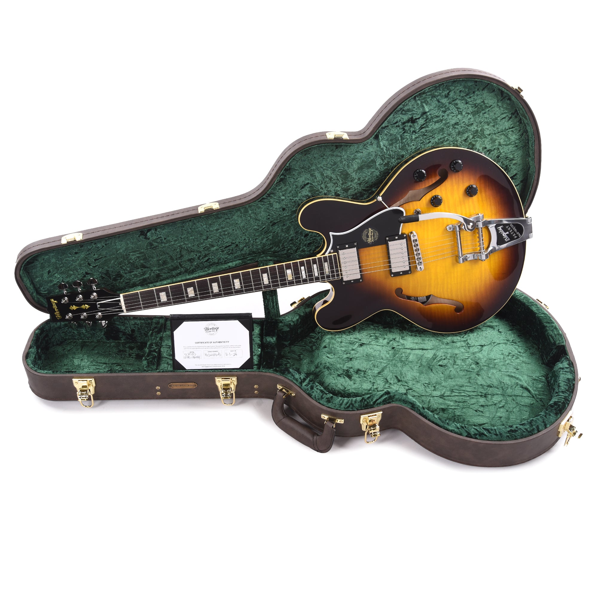 Heritage Custom Shop Core H-535 Semi-Hollow Body Original Sunburst w/Bigsby