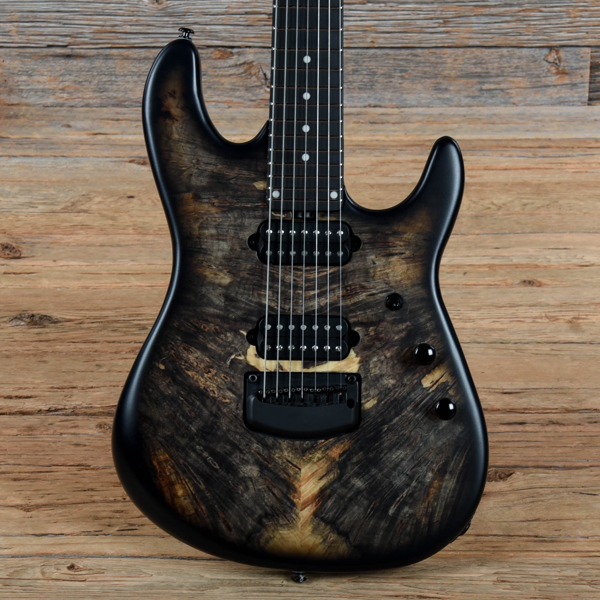 Music Man Jason Richardson Signature Cutlass 7 Natural Buckeye Burl / Black Burst 2020