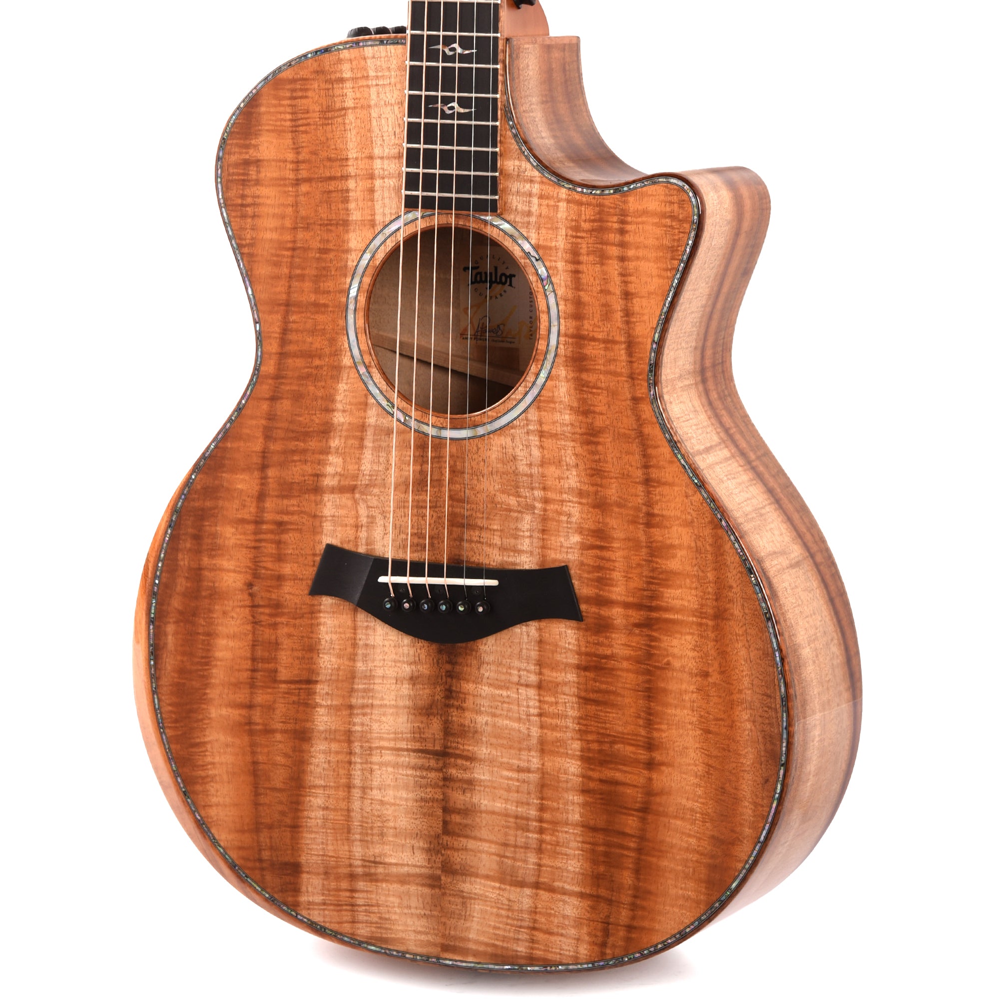 Taylor Custom Grand Auditorium AA Figured Hawaiian Koa Natural ES2 w/Hawaiian Koa Binding