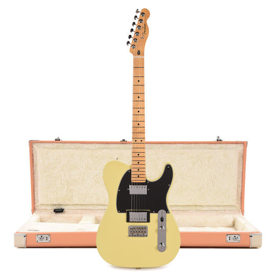 Fender Player II Telecaster HH MN Hialeah Yellow and Pacific Peach Hardshell Case Bundle