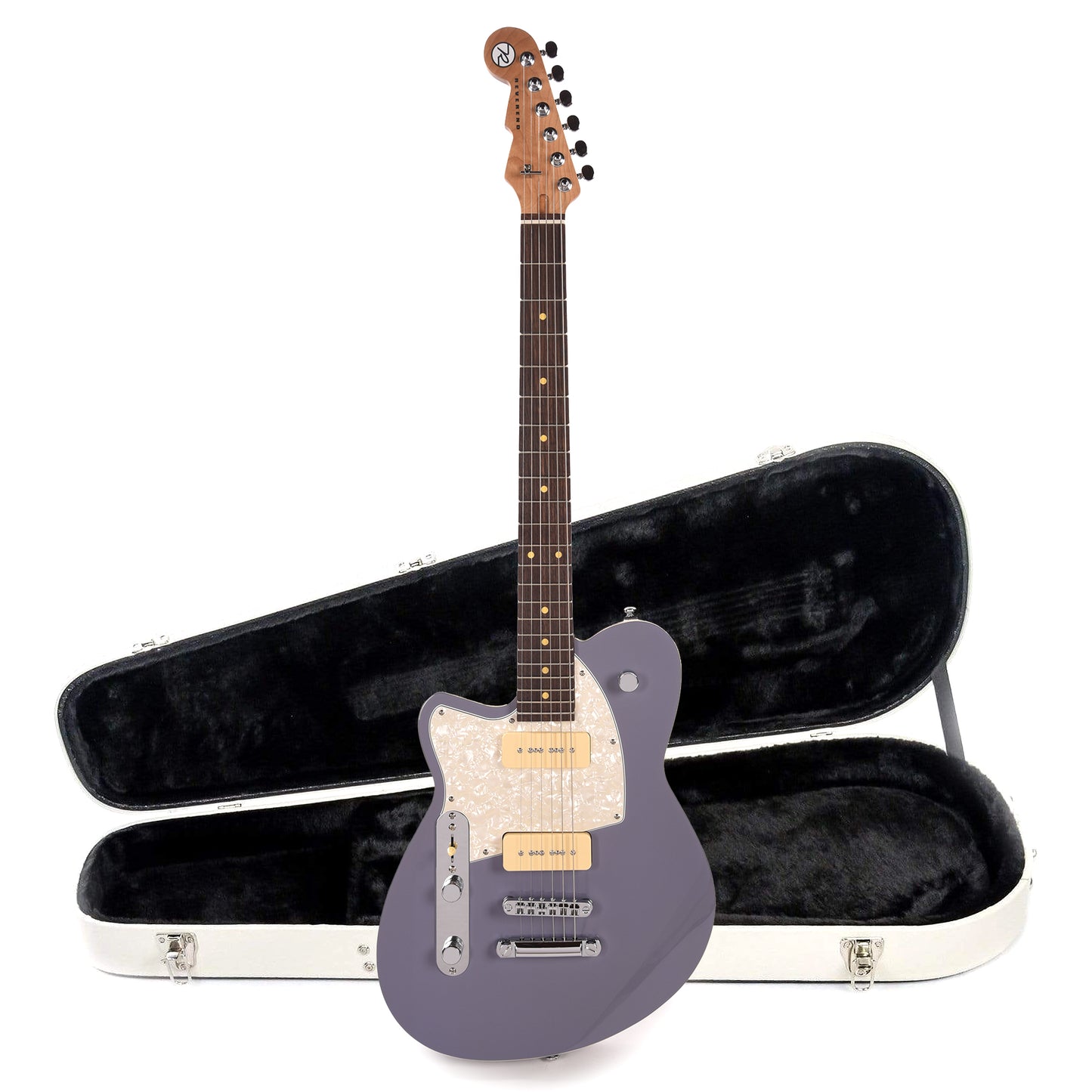 Reverend Charger 290 Periwinkle LEFTY Hardshell Case Bundle