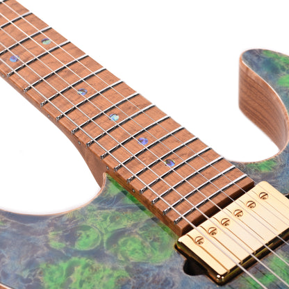 Suhr Custom Modern Trans Algae w/CME-Selected Burl Maple Top