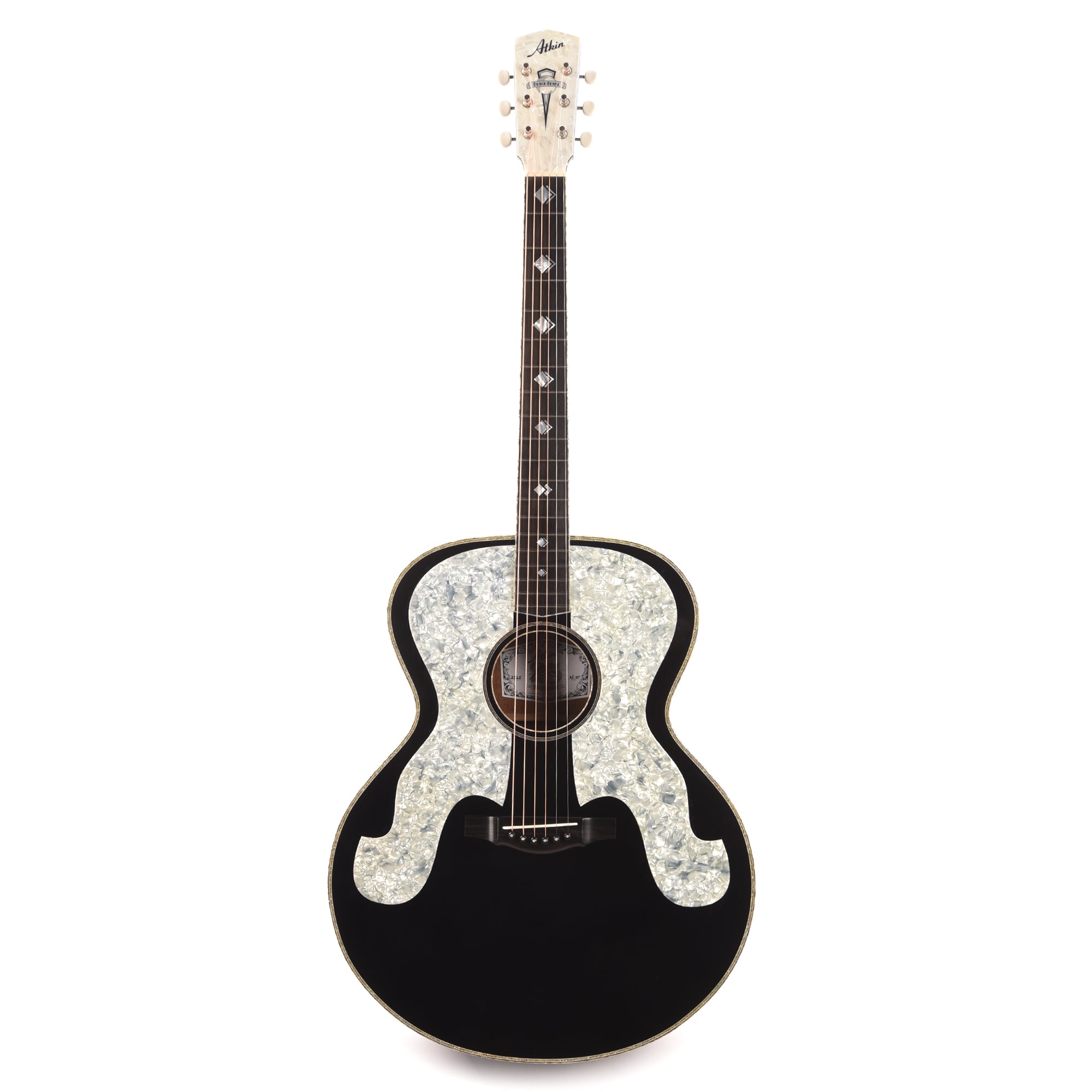 Atkin AJ Black Pearl Baked Sitka/AAA Flamed Maple Aged Black w/Glitter Purfling