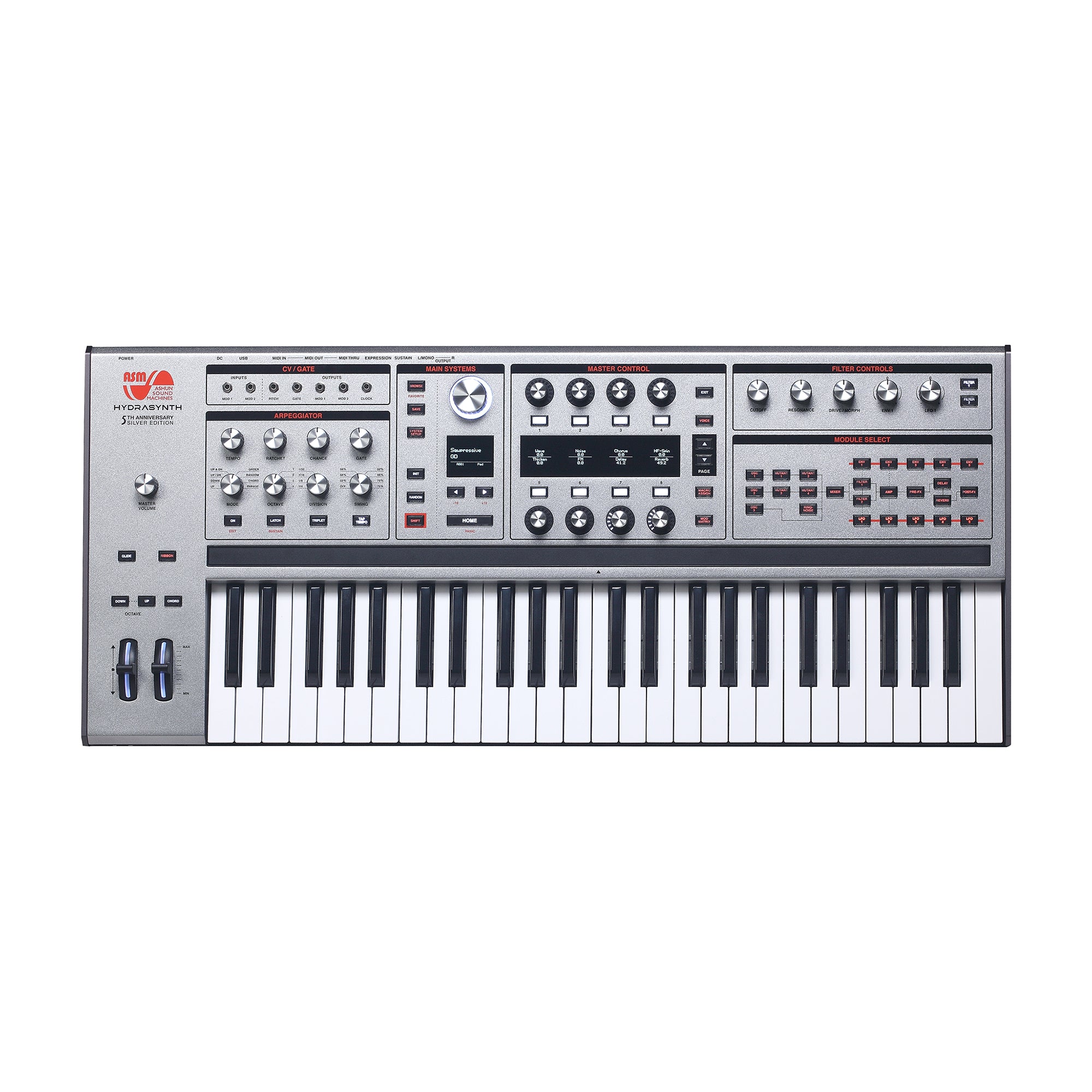 ASM Hydrasynth 49-Key Digital Polyphonic Synthesizer 5th Anniversary Silver Edition