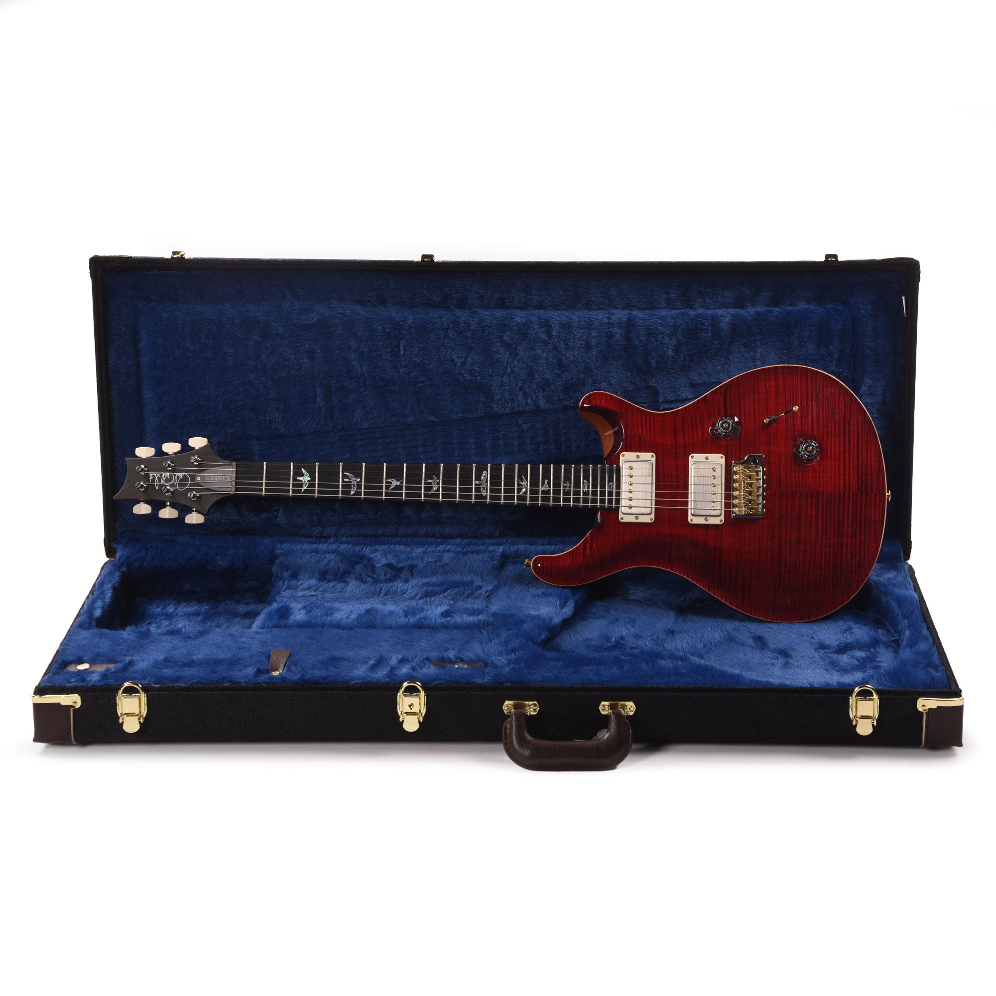 PRS Wood Library Custom 24 Fat Back 10-Top Flame Red Tiger w/Figured Stained Neck & African Blackwood Fingerboard