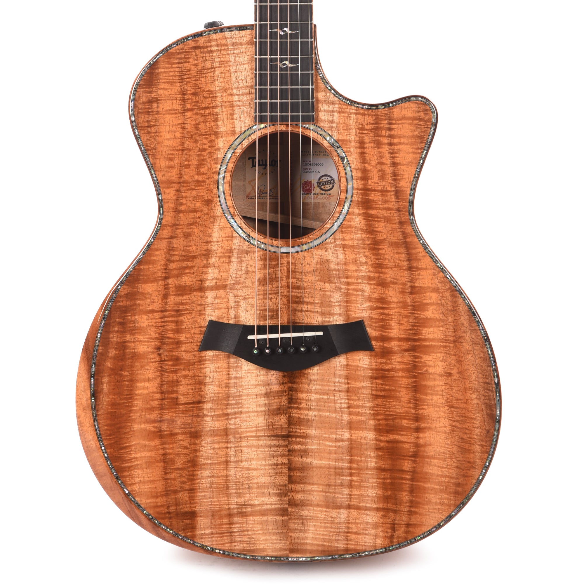 Taylor Custom Grand Auditorium AA Figured Hawaiian Koa Natural ES2 w/Hawaiian Koa Binding