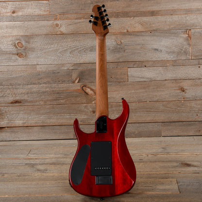 Sterling by Music Man JP157D John Petrucci 7-String Spalted Maple Blood Orange Burst