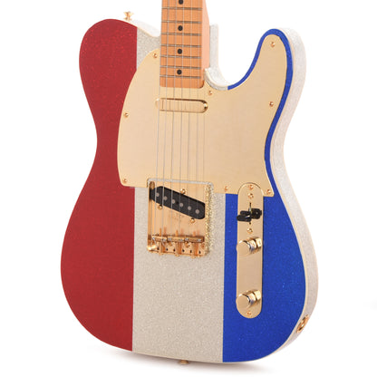 Fender Artist Limited Edition Buck Owens Telecaster Red, Silver and Blue Sparkle