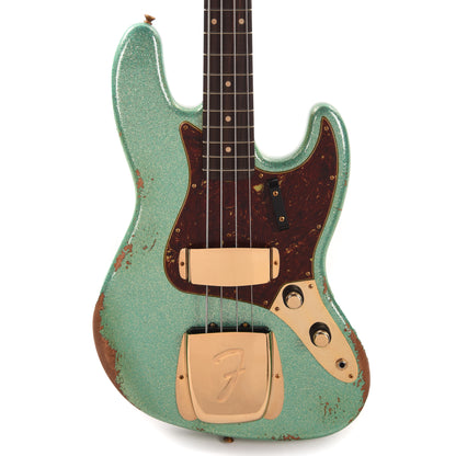 Fender Custom Shop 1960 Jazz Bass Heavy Relic Aged Sea Foam Green Sparkle w/Painted Headcap & Gold Hardware