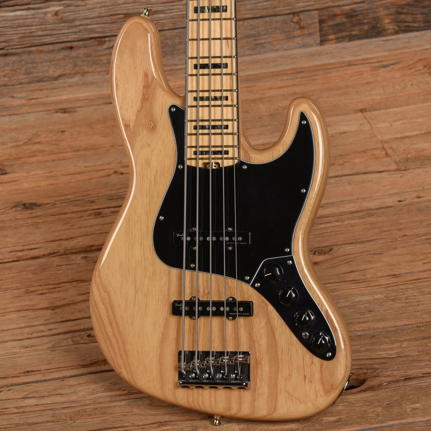 Fender American Elite Jazz Bass V Natural 2017