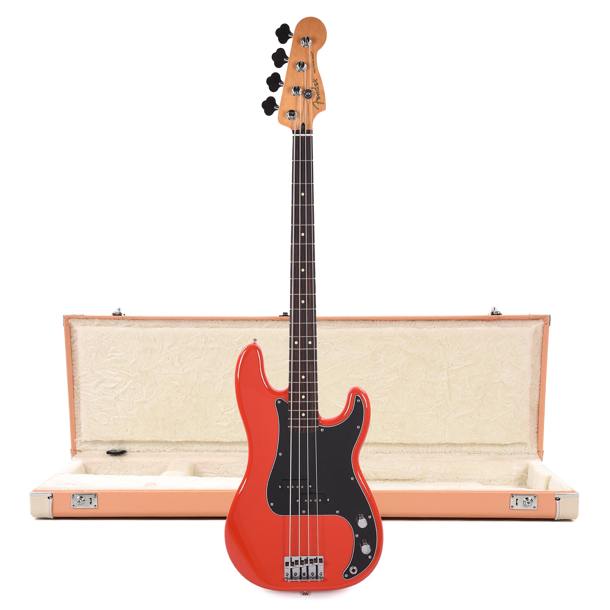 Fender Player II Precision Bass RW Coral Red and Pacific Peach Hardshell Case Bundle