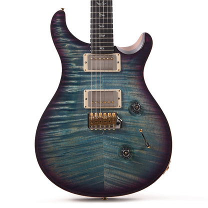 PRS Wood Library Custom 24 Fat Back 10-Top Flame Aquableux Purple Burst w/Figured Stained Neck & African Blackwood Fingerboard