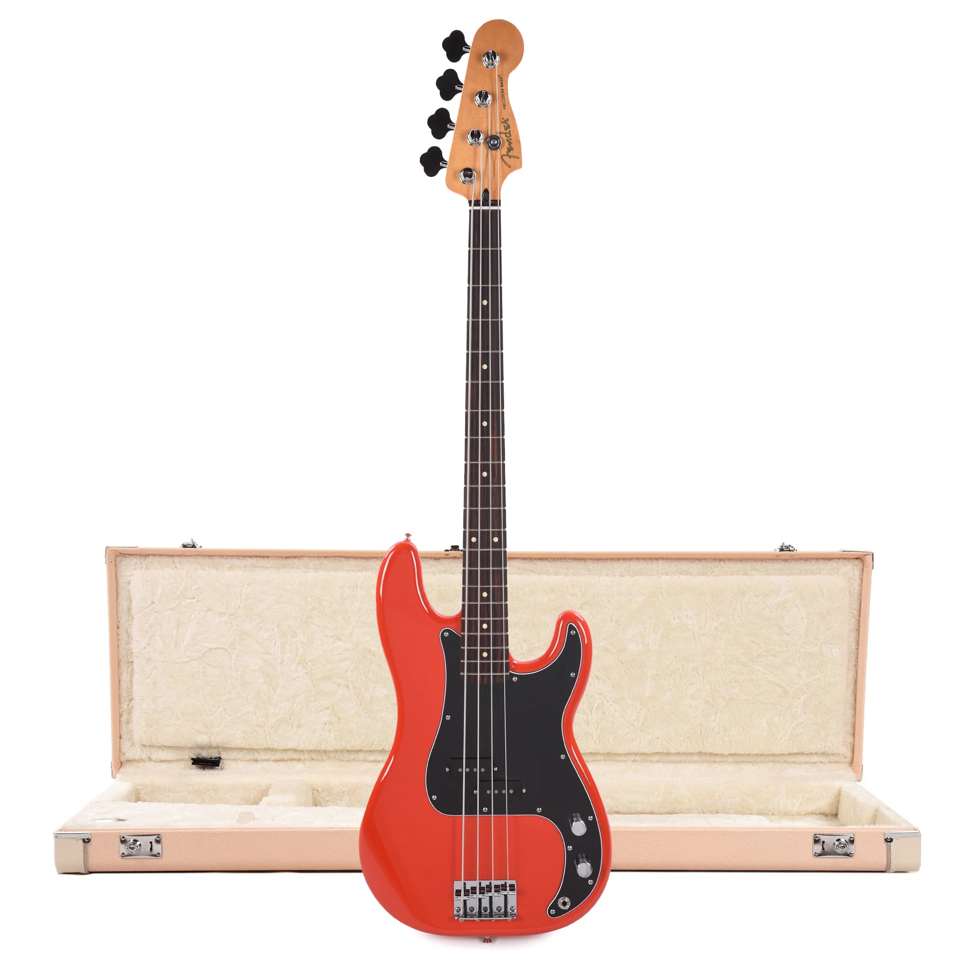 Fender Player II Precision Bass RW Coral Red and Shell Pink Hardshell Case Bundle