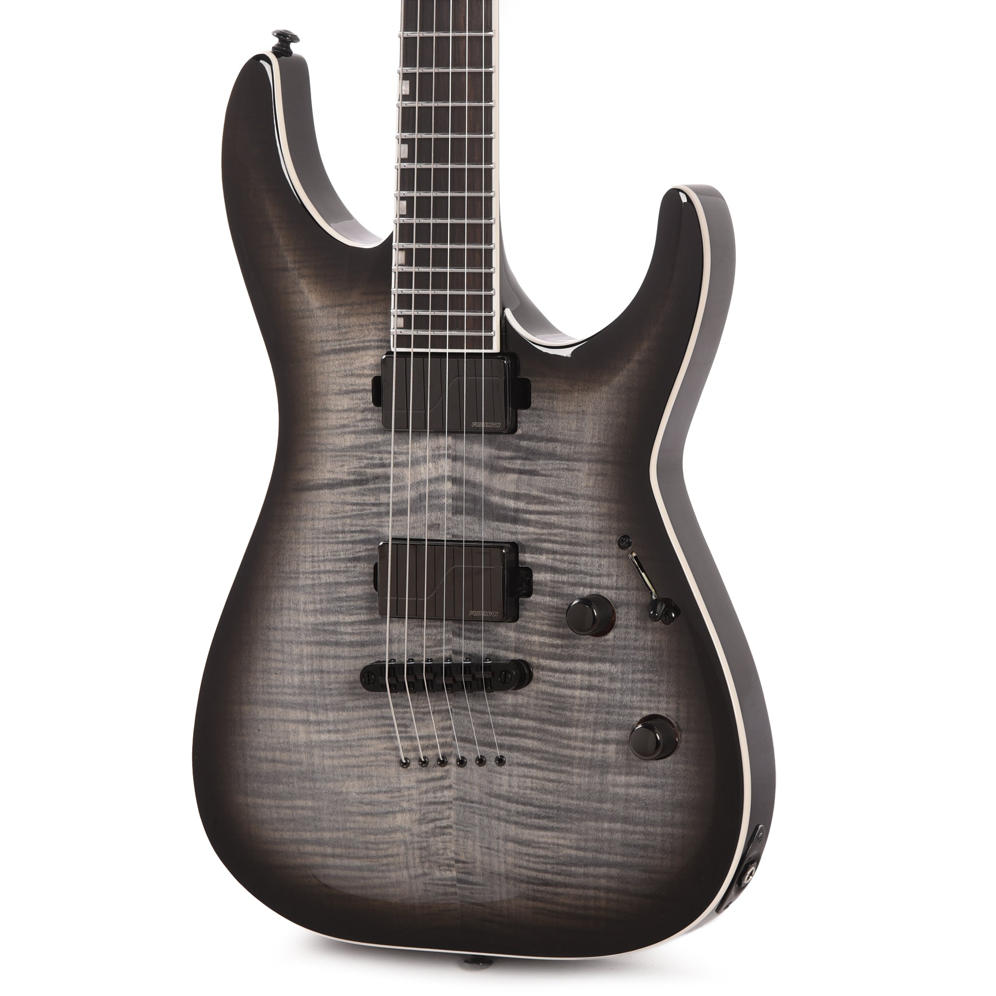 ESP LTD MH-1000NT Charcoal Burst w/ Flamed Maple Top