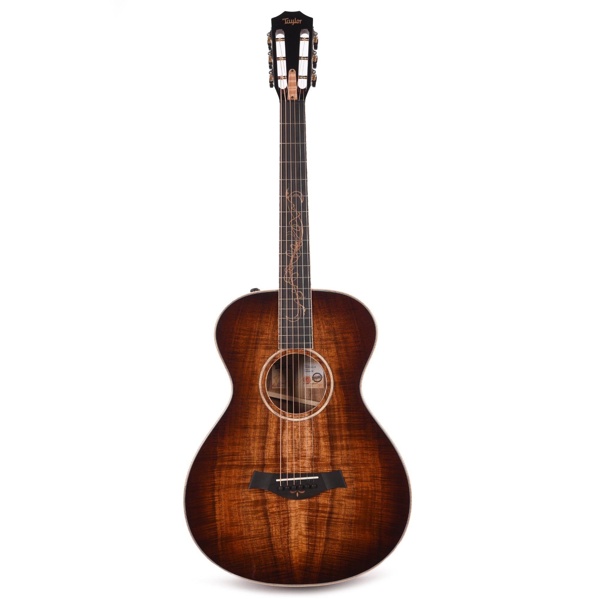 Taylor Custom Grand Concert AA Hawaiian Koa Shaded Edgeburst ES2 w/Figured Maple Binding