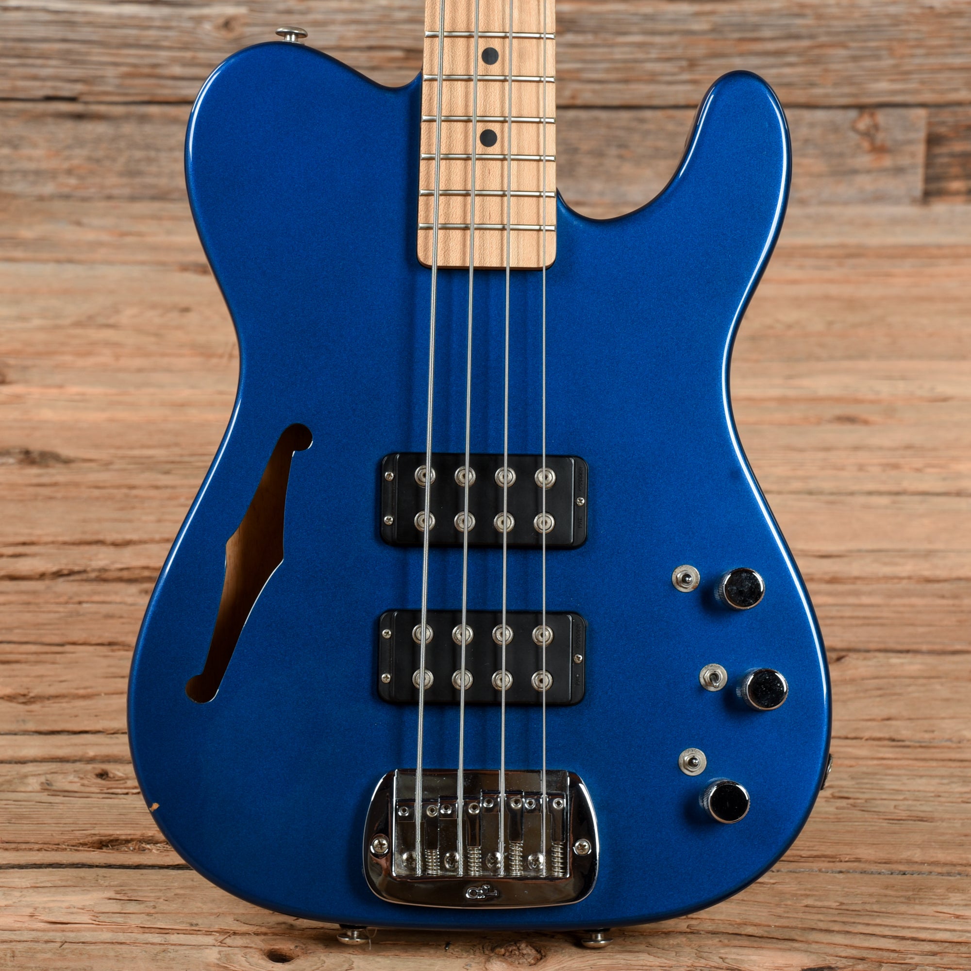 G&L ASAT Bass Semi-Hollow Blue – Chicago Music Exchange